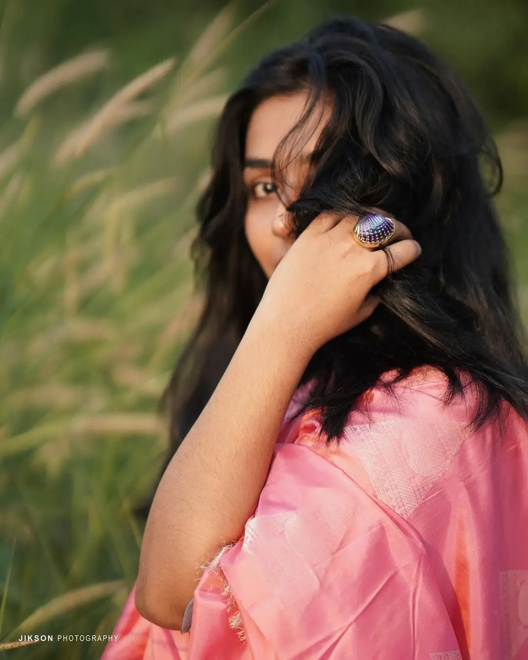 MALAYALAM ACTRESS RAJISHA VIJAYAN IN PINK SAREE BLOUSE